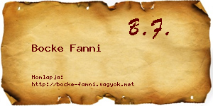Bocke Fanni névjegykártya